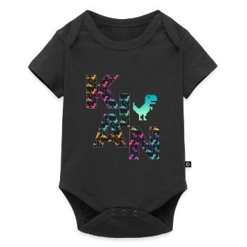 KIAN - Beau prénom de garçon avec dinosaure - Body à manches courtes Premium Bébé - noir - Devant