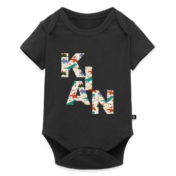 KIAN - Beau prénom de garçon avec dinosaure - Body à manches courtes Premium Bébé - noir - Devant