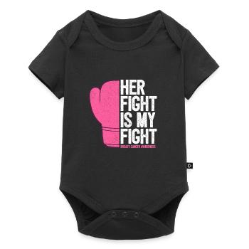 Cancer du sein anti-cancer combat mari copain soutien - Body à manches courtes Premium Bébé - noir - Devant