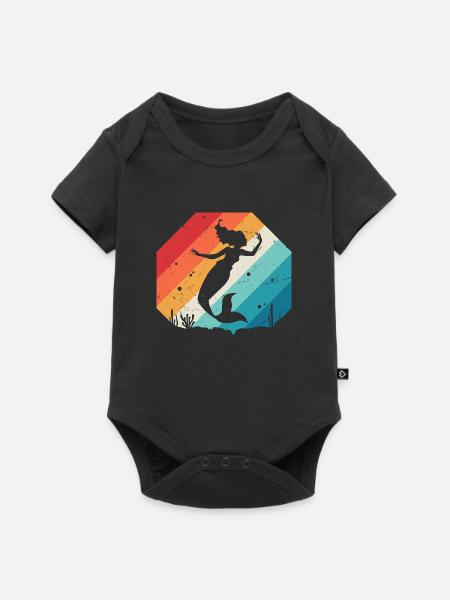 Meerjungfrau - Baby Premium Kurzarmbody - Schwarz
