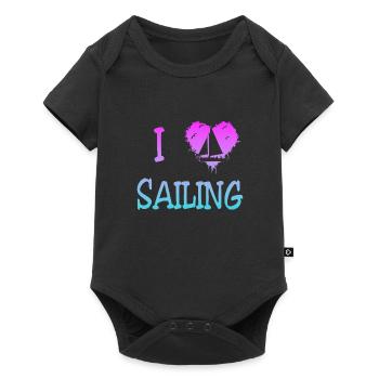 I love Sailing - Baby Premium Kurzarmbody - Schwarz - Vorne