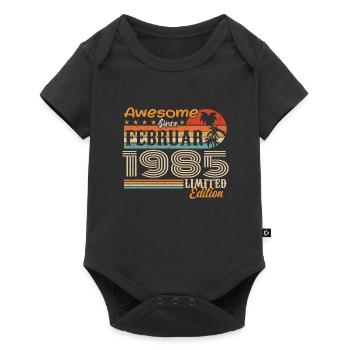 Geburtstag Vintage Geschenkidee Februar 1985 - Baby Premium Kurzarmbody - Schwarz - Vorne