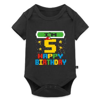 Five 5yr 5th Birthday Happy Birthday 5 Years Old - Body à manches courtes Premium Bébé - noir - Devant