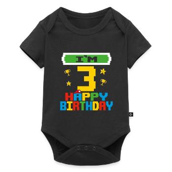 Three 3yr 3th Birthday Happy Birthday 3 Years Old - Body à manches courtes Premium Bébé - noir - Devant