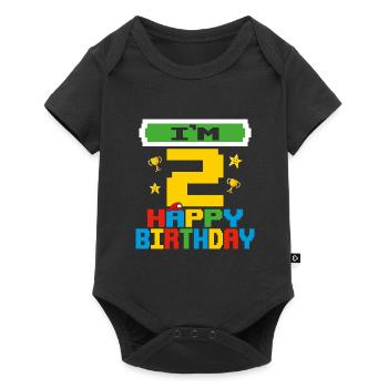 Two 2yr 2th Birthday Happy Birthday 2 Years Old - Body à manches courtes Premium Bébé - noir - Devant