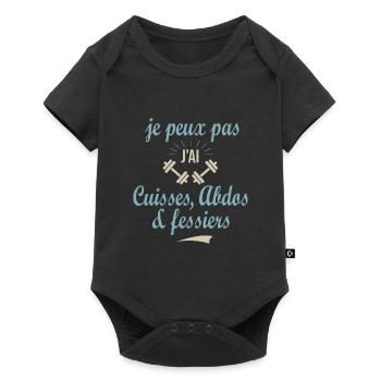 J'peux pas j'ai fitness gym, sport, musculation - Body à manches courtes Premium Bébé - noir - Devant