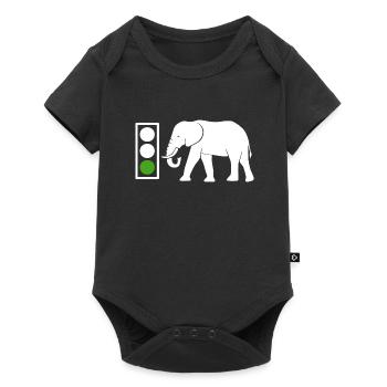 African elephant tusk zoo red fire - Baby Premium short-sleeve bodysuit - black - Front