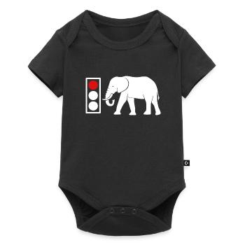 African elephant tusk zoo red fire - Baby Premium short-sleeve bodysuit - black - Front