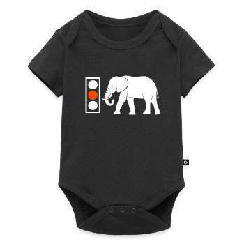 African elephant tusk zoo red fire - Baby Premium short-sleeve bodysuit - black - Front