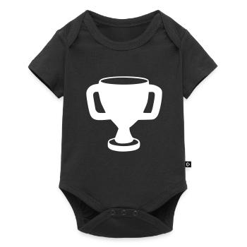 Pokal Zeichnung Gewinnen Skizze weiß - Baby Premium Kurzarmbody - Schwarz - Vorne