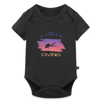 Tauchen Taucher diving tauchen Dive - Baby Premium Kurzarmbody - Schwarz - Vorne