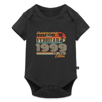 Geburtstag Vintage Geschenkidee Februar 1999 - Baby Premium Kurzarmbody - Schwarz - Vorne