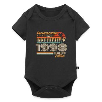 Geburtstag Vintage Geschenkidee Februar 1998 - Baby Premium Kurzarmbody - Schwarz - Vorne