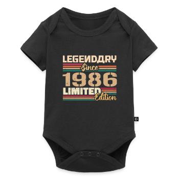 1986 Vintage 1986 Birthday born in 1986 - Baby Premium short-sleeve bodysuit - black - Front