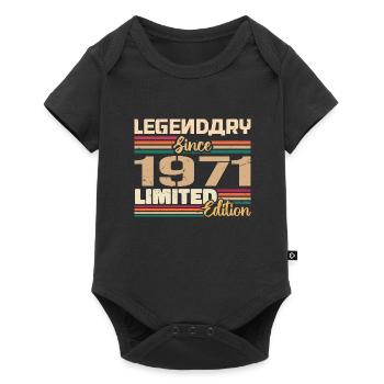 1971 Vintage 1971 Birthday Born In 1971 - Baby Premium short-sleeve bodysuit - black - Front