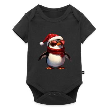 Penguins Christmas / Santa Penguin - Baby Premium short-sleeve bodysuit - black - Front