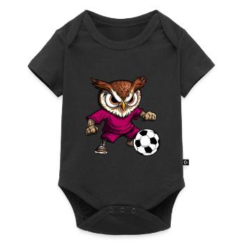 Hiboux Football / Soccer Hibou - Body à manches courtes Premium Bébé - noir - Devant
