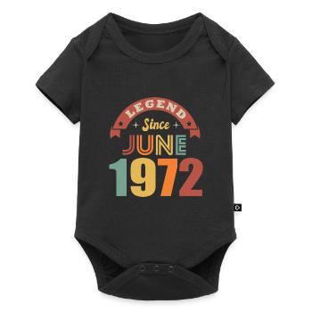 Anniversaire legende né en juin 1972 - Body à manches courtes Premium Bébé - noir - Devant