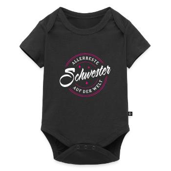 ALLERBESTE SCHWESTER AUF DER WELT LIEBE SCHWESTERN - Baby Premium Kurzarmbody - Schwarz - Vorne