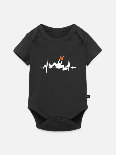 Battement de Coeur Basketball Temps Libre Cadeau - Body à manches courtes Premium Bébé - noir