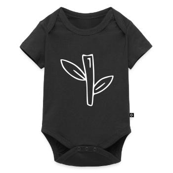 Plant drawing nature sketch white - Baby Premium short-sleeve bodysuit - black - Front