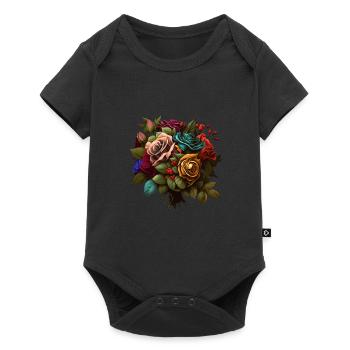 BOUQUET OF SPRING ROSES - BEAUTIFUL - Baby Premium short-sleeve bodysuit - black - Front