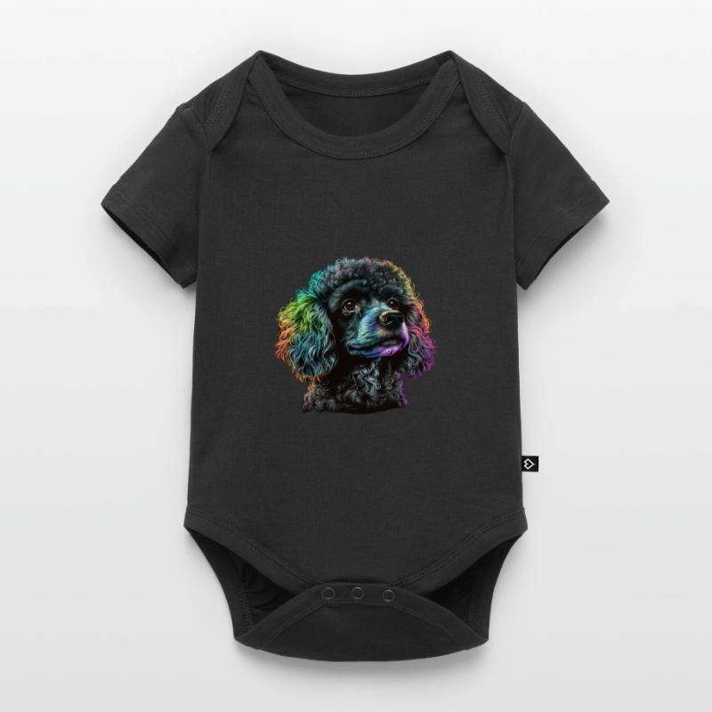 BEAU CANICHE - CHIEN - OREILLE COULEURS - CADEAU Body à manches courtes Premium Bébé