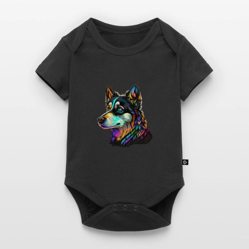 TÊTE DE HUSKY Body à manches courtes Premium Bébé