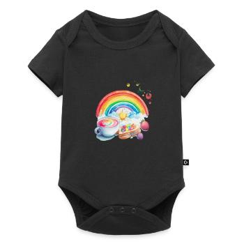 DEJEUNER - ARC-EN-CIEL - Body à manches courtes Premium Bébé - noir - Devant