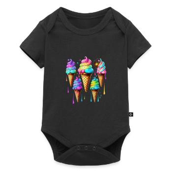 VERSIEGELUNGSEIS - Baby Premium Kurzarmbody - Schwarz - Vorne