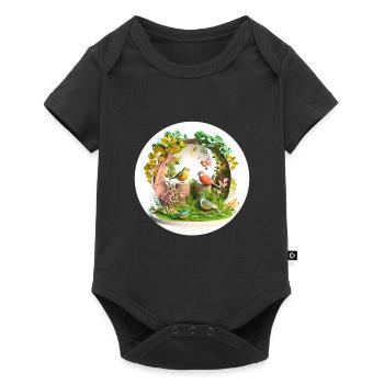 It's Spring - Birds, joy, colors - Baby Premium short-sleeve bodysuit - black - Front