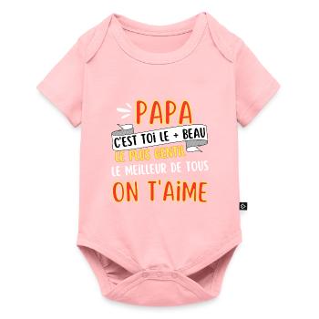 Papa On T'aime Cadeau Original Papa - Body à manches courtes Premium Bébé - rose - Devant