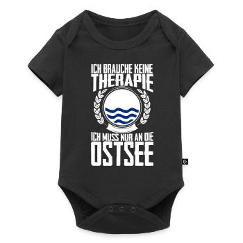 Therapie Ostsee - Urlaub Geschenk Rügen Fehmarn - Baby Premium Kurzarmbody - Schwarz - Vorne