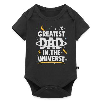 Father's Day Gift Greatest Dad In The Universe - Baby Premium Kurzarmbody - Schwarz - Vorne