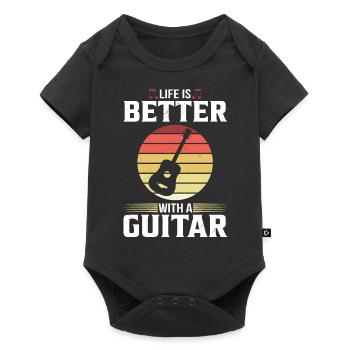 Guitare Guitariste - Life is better with a guitar - Body à manches courtes Premium Bébé - noir - Devant