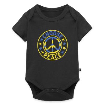 Choose Peace Save Ukraine Ukranian Flag Support - Baby Premium short-sleeve bodysuit - black - Front