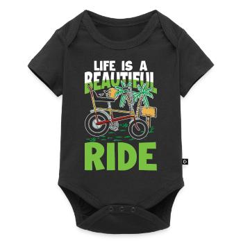 Life is beautiful ride für Fahrradfahrer - Baby Premium Kurzarmbody - Schwarz - Vorne