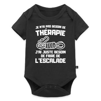 Je n'ai pas besoin de thérapie juste d'escalade - Body à manches courtes Premium Bébé - noir - Devant
