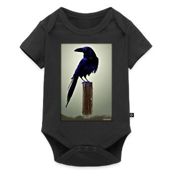 Mystical Night Blue Raven Bird - Baby Premium short-sleeve bodysuit - black - Front