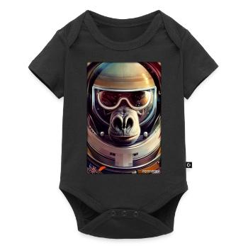 Monkey Animal Astronaut Space Space Universe 3 - Baby Premium short-sleeve bodysuit - black - Front
