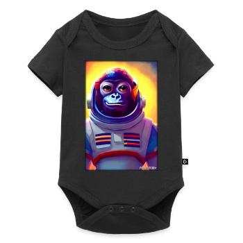 Monkey Animal Astronaute Espace Univers 5 - Body à manches courtes Premium Bébé - noir - Devant