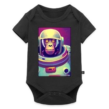 Monkey Animal Astronaut Space Space Universe 8 - Baby Premium short-sleeve bodysuit - black - Front