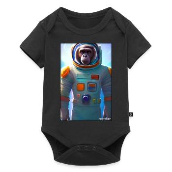 Monkey Animal Astronaut Space Travel Universe 7 - Baby Premium short-sleeve bodysuit - black - Front
