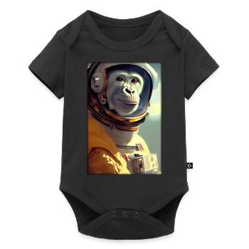 Monkey Animal Astronaut Space Space Universe 1 - Baby Premium short-sleeve bodysuit - black - Front