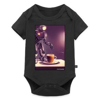 Robot Coffee Future Science Machine - Baby Premium short-sleeve bodysuit - black - Front
