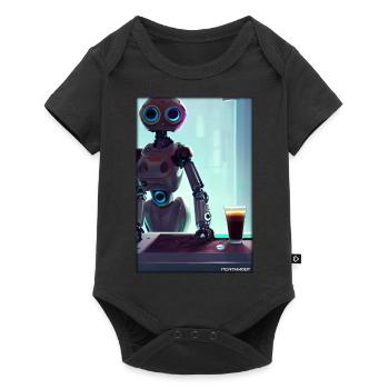Robot Coffee Future Science Machine - Baby Premium short-sleeve bodysuit - black - Front