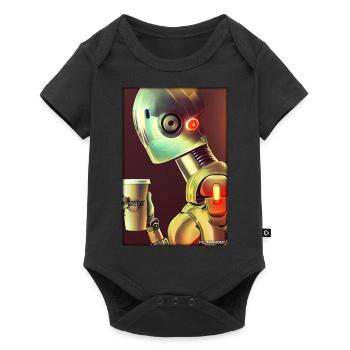 Robot Coffee Future Science Machine - Baby Premium short-sleeve bodysuit - black - Front