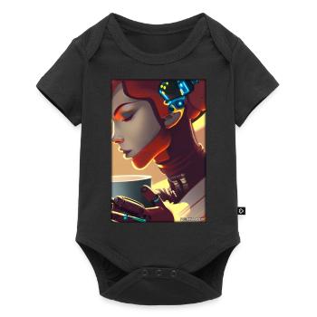 Robot Coffee Future Science Machine - Baby Premium short-sleeve bodysuit - black - Front
