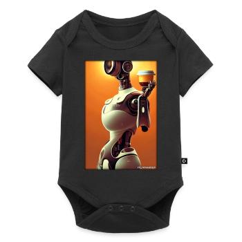 Robot Coffee Future Science Machine - Baby Premium short-sleeve bodysuit - black - Front