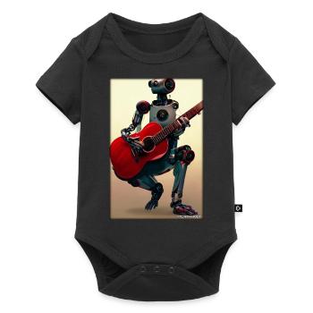 Robot Guitar Guitarist Future Music Musician - Baby Premium short-sleeve bodysuit - black - Front